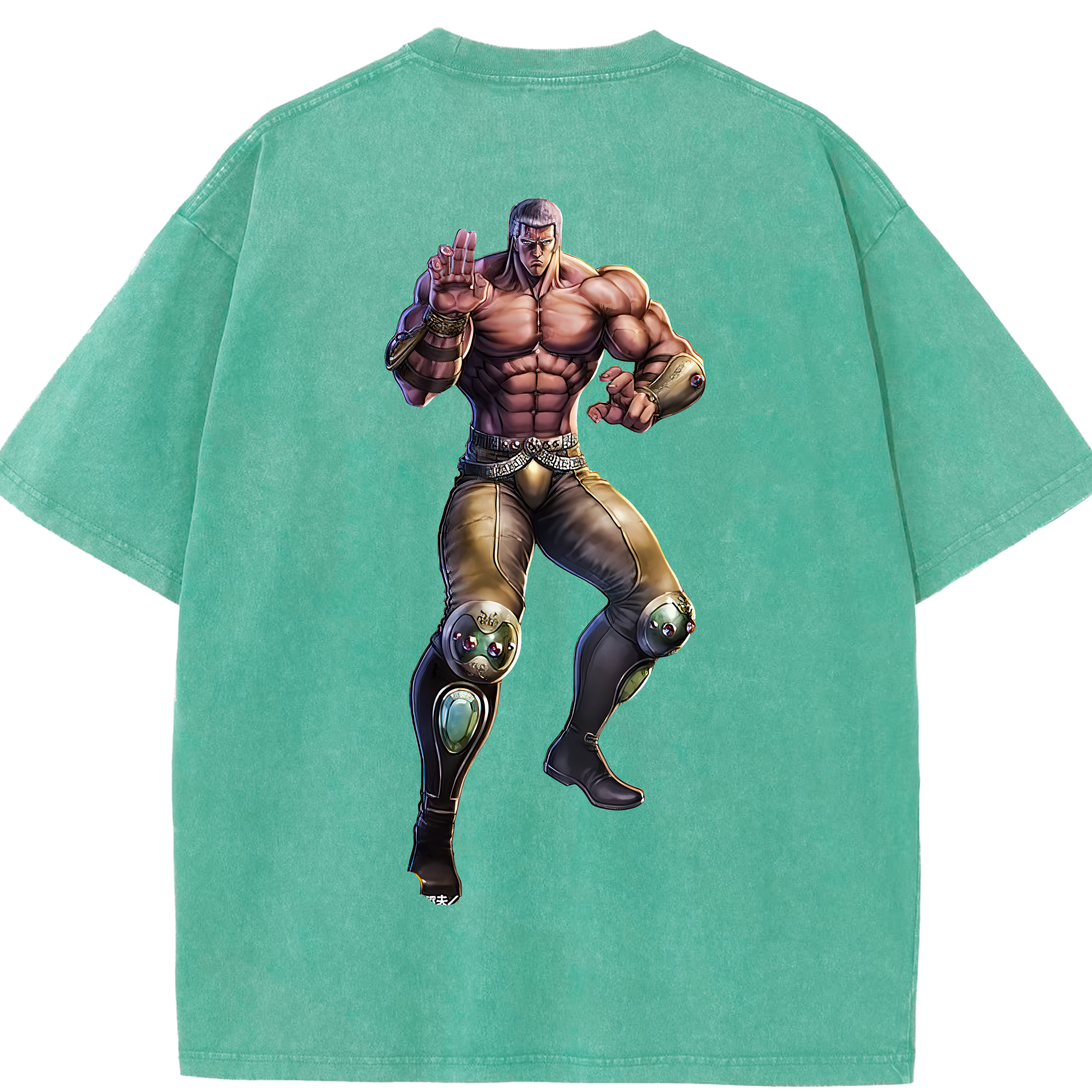 （画像用） 北斗の拳 Fist of the North Star 綿100% ヴィンテージ風 半袖Tシャツ（背面プリント）